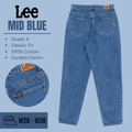 Lee jeans relaxed / straight leg - Mid Blue - Grade A - From W28 To W38