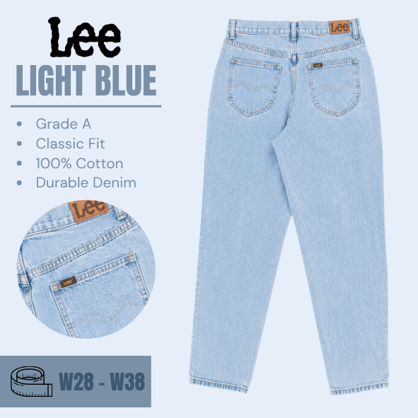 Lee jeans relaxed / straight leg - Light Blue - Grade A - From W28 To W38