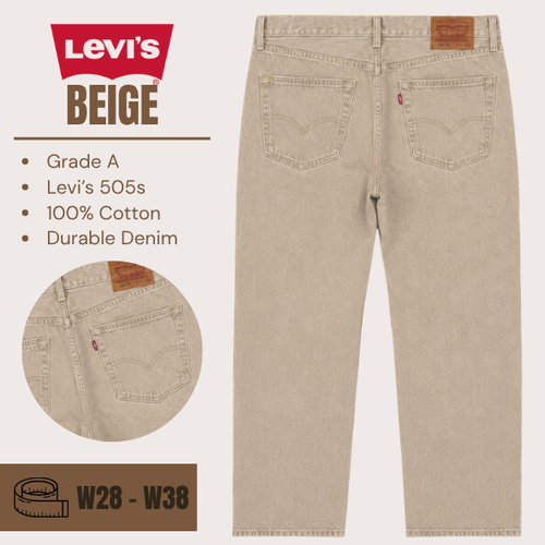 Levi's 505 jeans regular / straight leg - Beige - Grade A - From