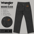 Wrangler jeans relaxed / straight leg - Washed Black - Grade A - From W28 To W38
