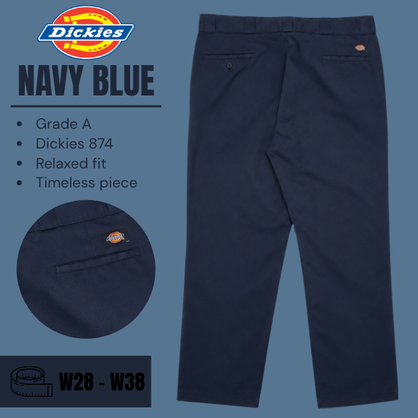 Dickies 874 trousers relaxed fit - Navy Blue - Grade A - From W28 To W38