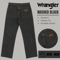 Wrangler jeans relaxed / straight leg - Washed Black - Grade B - From W28 To W38