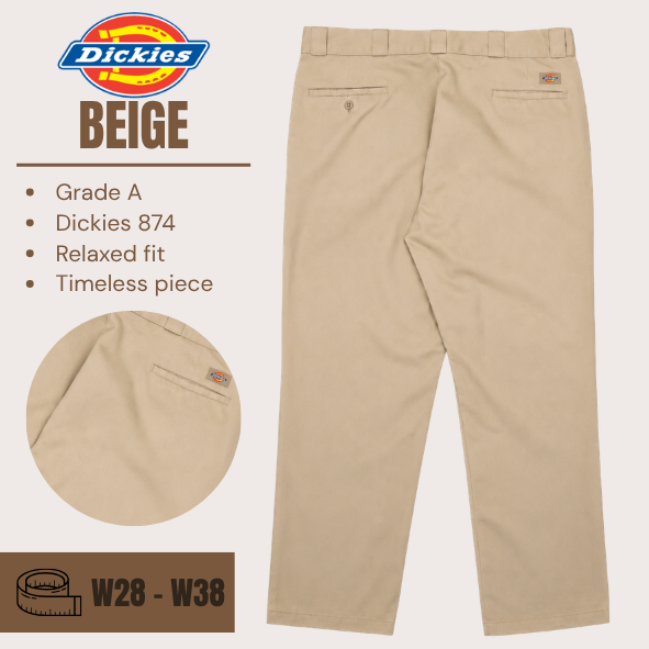 Dickies 874 trousers relaxed fit - Beige - Grade A - From W28 To W38