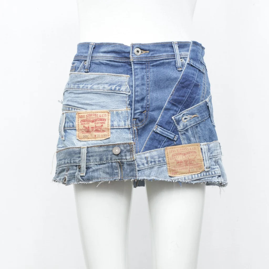 PATCH DENIM SKIRT